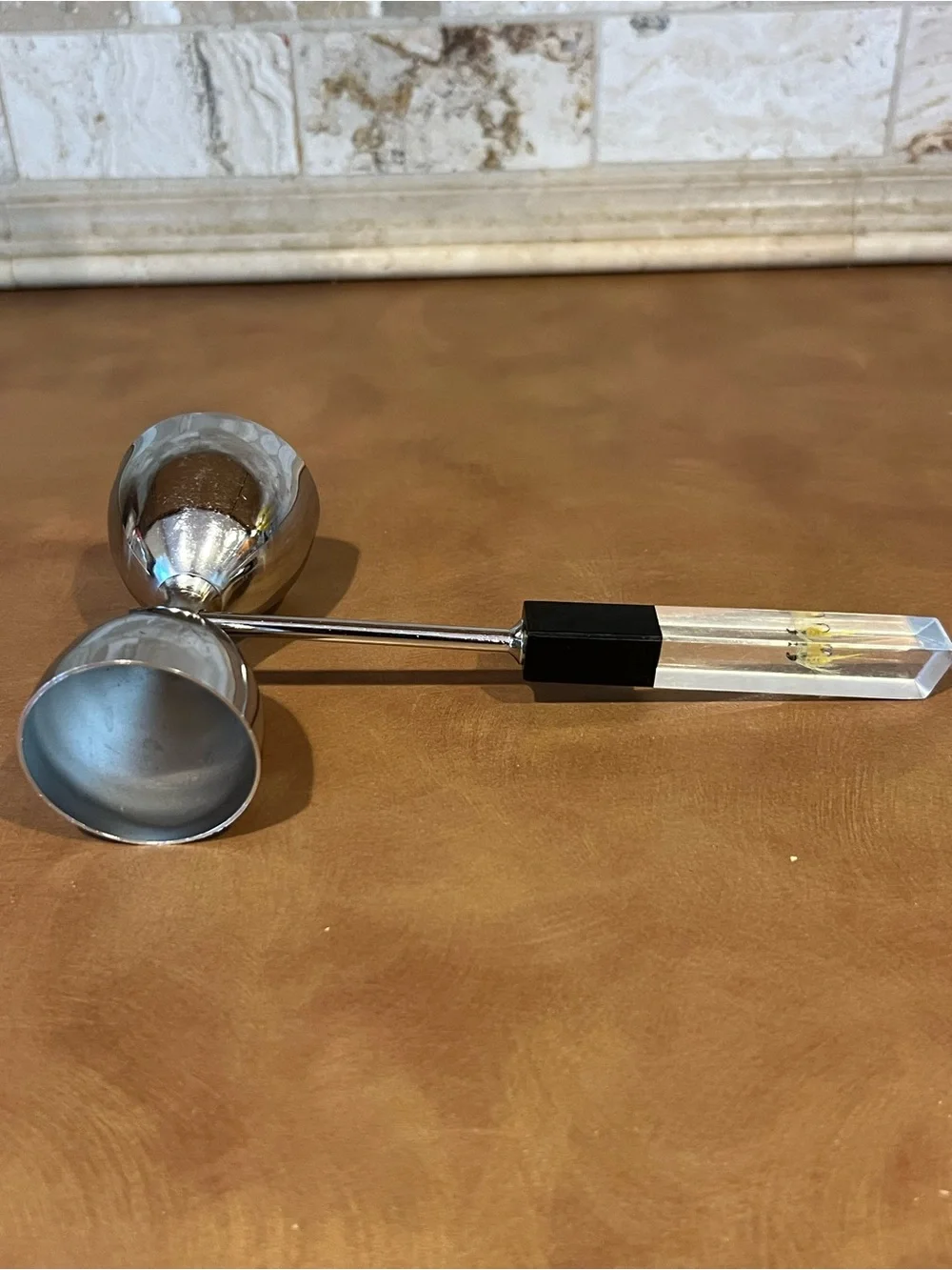 Vintage Metal Double Jigger with Lucite Fishing Lure Handle